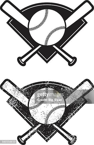 bildbanksillustrationer, clip art samt tecknat material och ikoner med simple baseball - basebollträ