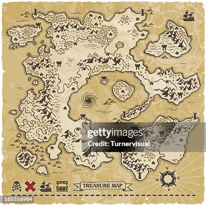 Antique Vector Treasure Map Antique Vector Treasure Map