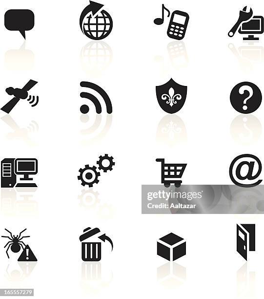 black symbols - internet - computer trash can stock illustrations