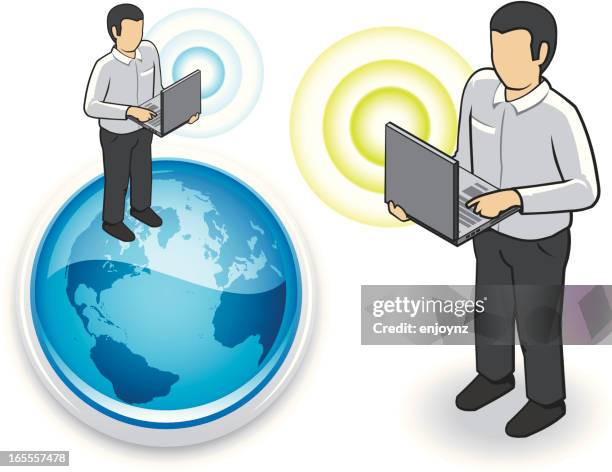 global communications - isometric globe stock illustrations