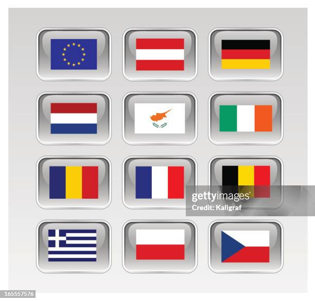 european union flags series 1/3 (see links to eu map) - guadeloupe stock illustrations