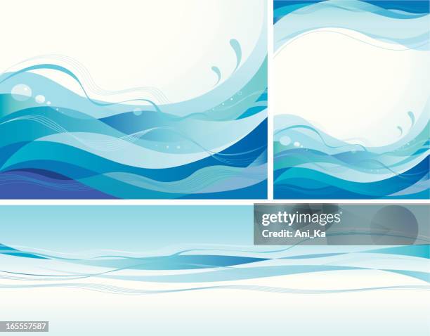 blue wavy backgrounds - underwater stock illustrations