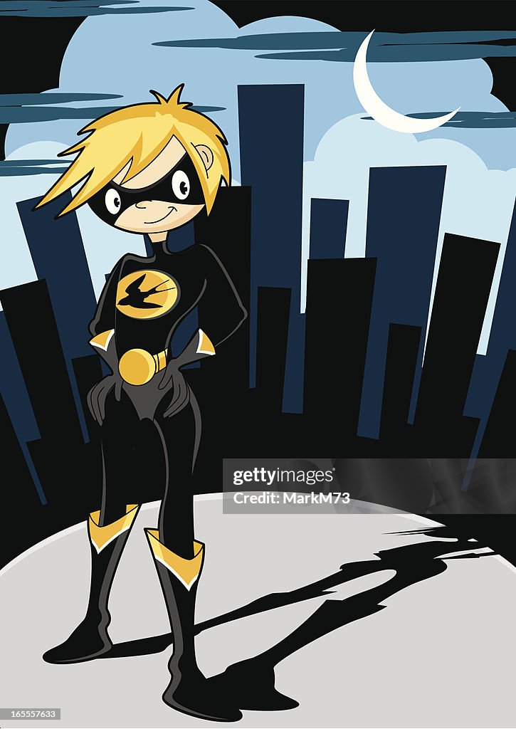 Super Hero Character in City