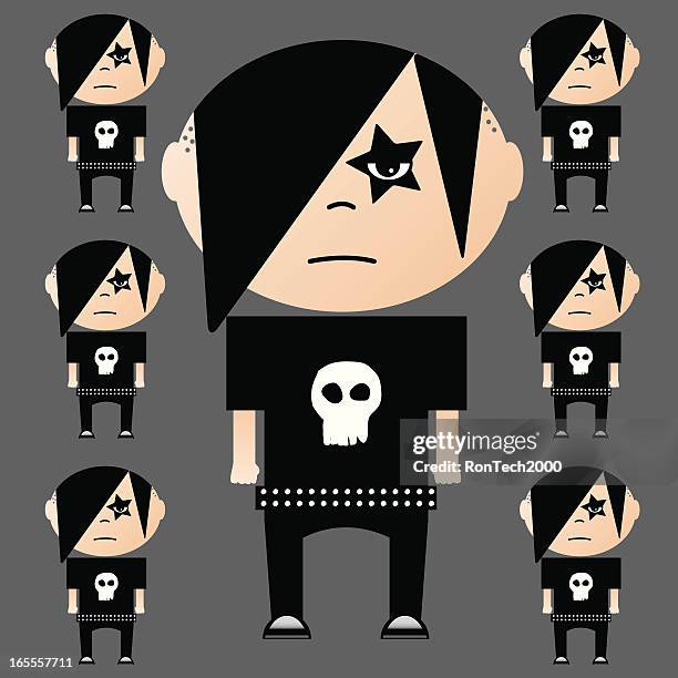 illustrazioni stock, clip art, cartoni animati e icone di tendenza di modello senza cuciture anticonformista - goth