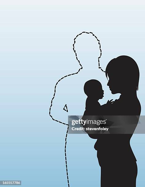 absent father - single mother - abandoned stock illustrations