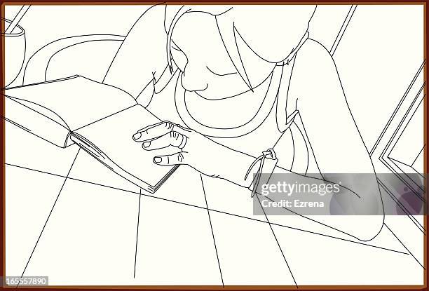 reading - small table stock illustrations