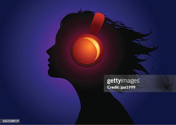 music in my head - headphones vector stock illustrations