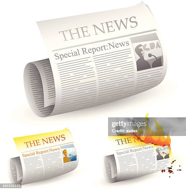 ilustrações de stock, clip art, desenhos animados e ícones de burning excelentes notícias - queimadas