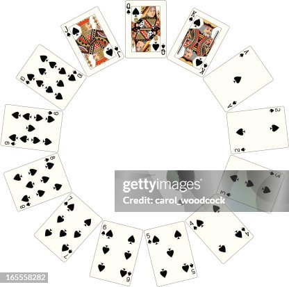 Spade Terno dois Círculo de cartas de jogar Spade Terno dois Círculo de cartas de jogar