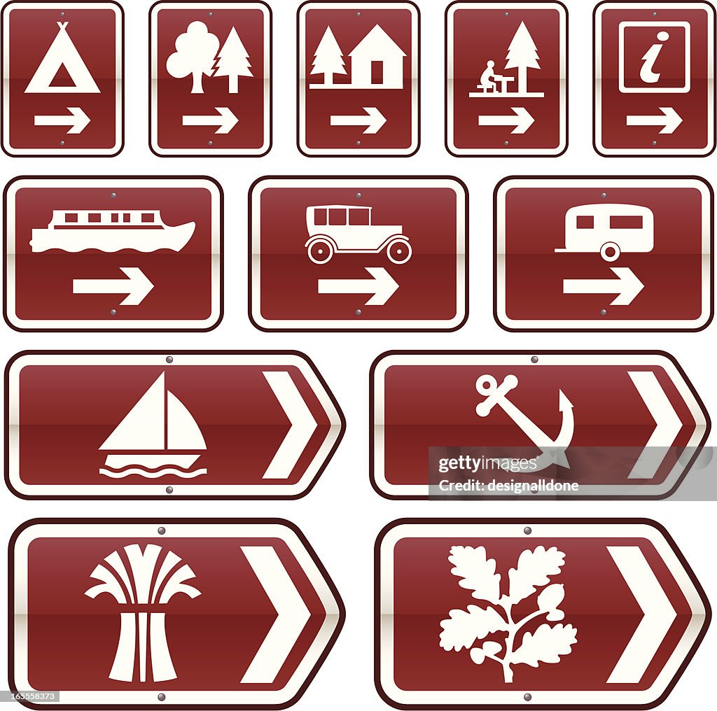 UK Tourist Attractions Road Signs (Set 1)