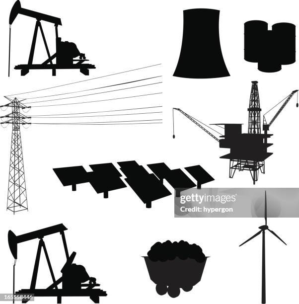 energy elements - cooling tower stock illustrations
