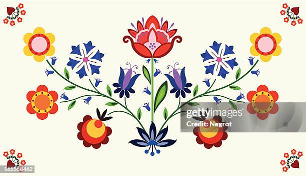 floral-element - kunsthandwerkliches erzeugnis stock-grafiken, -clipart, -cartoons und -symbole