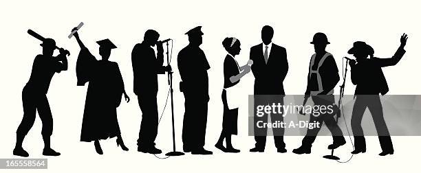 the works vector silhouette - waitress stock illustrations