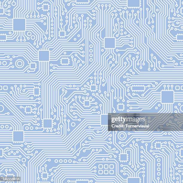 bildbanksillustrationer, clip art samt tecknat material och ikoner med circuit board vector - seamless tile - datorchip