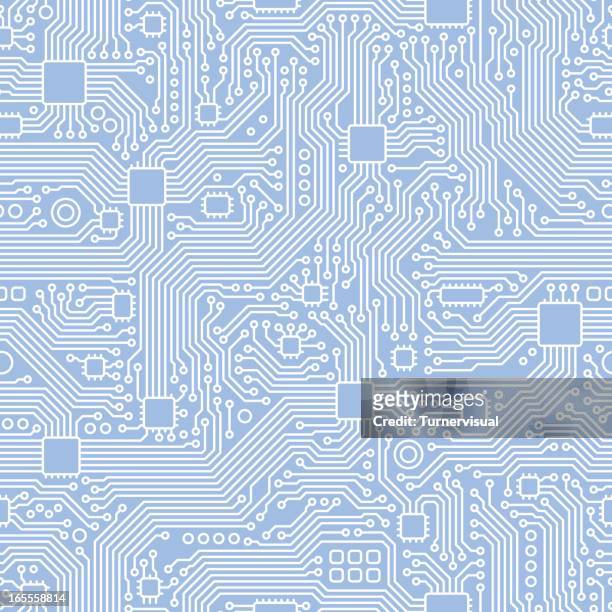 circuit board vector - seamless tile - computer chip stock illustrations