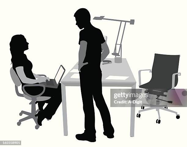 workplace vector silhouette - stapler stock illustrations