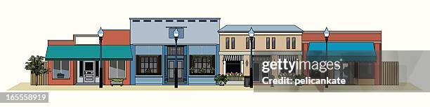 small town stores - florist stock illustrations