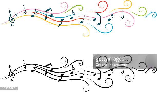 musikalische design-elemente - treble clef stock-grafiken, -clipart, -cartoons und -symbole