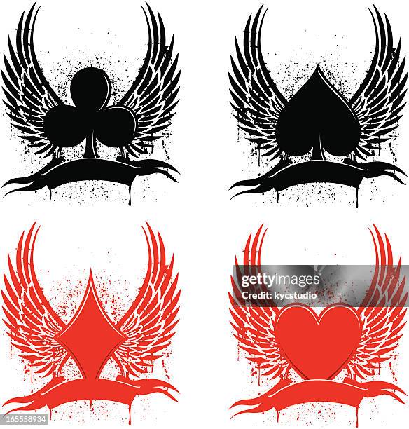 ilustrações de stock, clip art, desenhos animados e ícones de club tatuagens - ás de paus