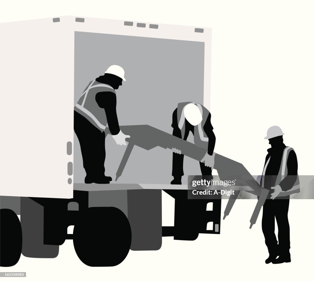 Unloading Vector Unloading Equipment Vector Silhouette High-Res Vector Graphic - Getty ...