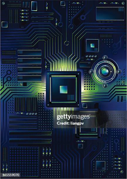 circuit board - glowing computer stock illustrations