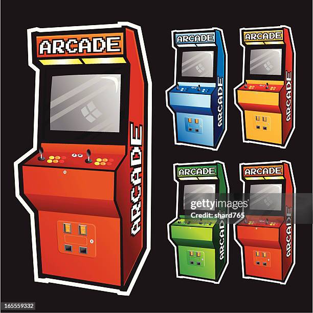 ilustrações, clipart, desenhos animados e ícones de arcade armário de - amusement arcade