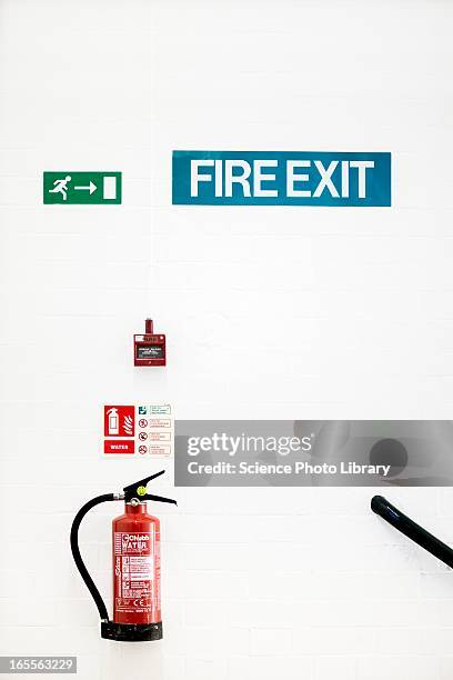 fire safety - fire exit sign stock pictures, royalty-free photos & images