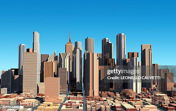 ilustrações de stock, clip art, desenhos animados e ícones de cityscape, artwork - torre estrutura construída