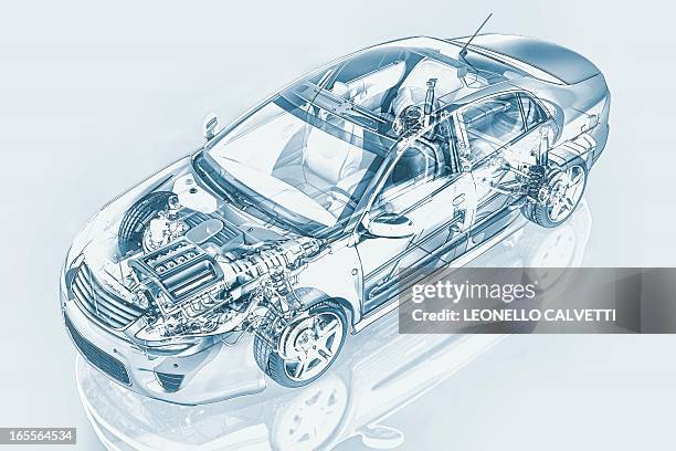 car, artwork - vehicle hood stock illustrations