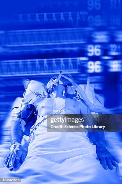intensive care patient - person on ventilator stock pictures, royalty-free photos & images