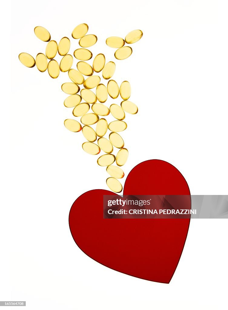 Heart supplements, conceptual image