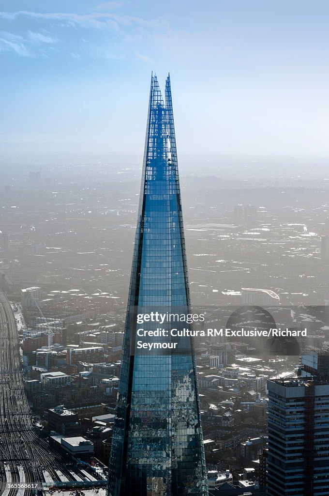 Aerial view of the Shard in London