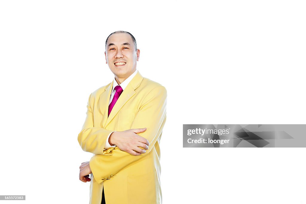 Successful east asian business man in studio
