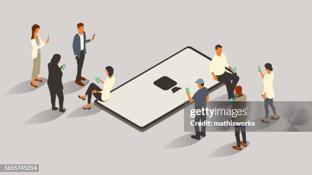 video camera icon on phone - man on video call stock illustrations
