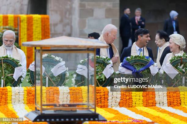 India's Prime Minister Narendra Modi , US President Joe Biden , Britain's Prime Minister Rishi Sunak and European Commission President Ursula von der...