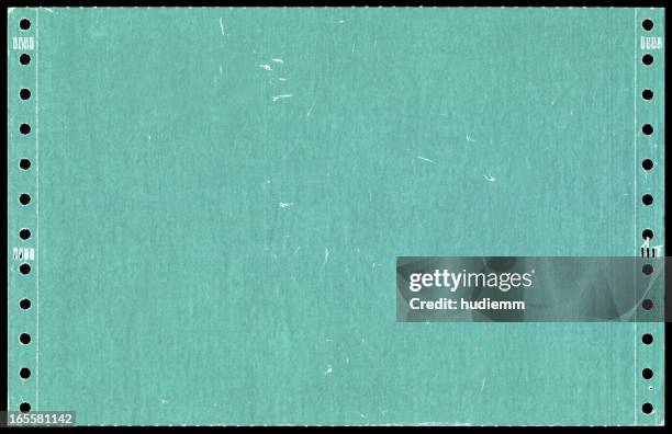 green dot matrix printer paper background textured - vintage printer bildbanksfoton och bilder
