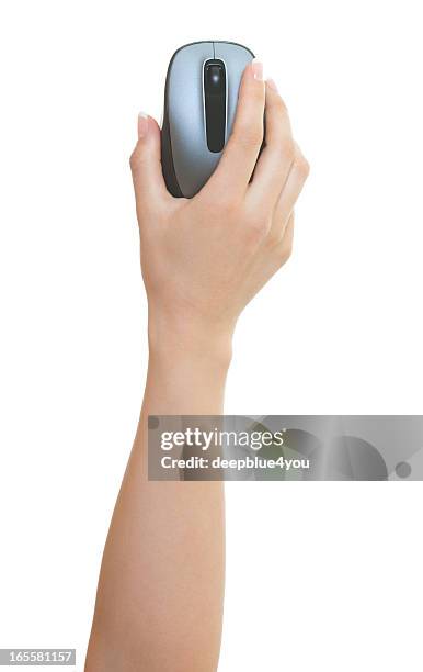 mouse hand on white - computer mouse stock pictures, royalty-free photos & images