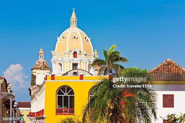 san pedro claver church in cartagena, colombia - cartagena de indias bildbanksfoton och bilder