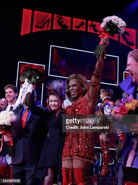 Cyndi Lauper and Billy Porter attend the "Kinky Boots" Broadway Opening Night at the Al Hirschfeld Theatre on April 4, 2013 in New York City.