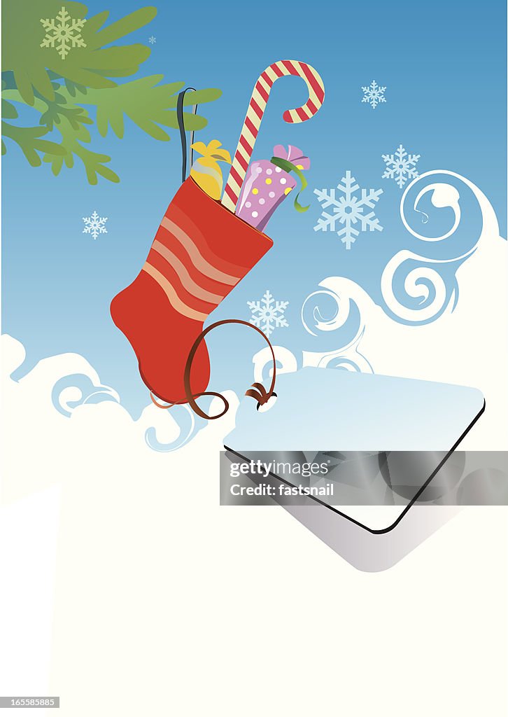 Christmas theme template for advertising (Sock)