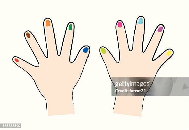 child's hand - fingernail stock illustrations