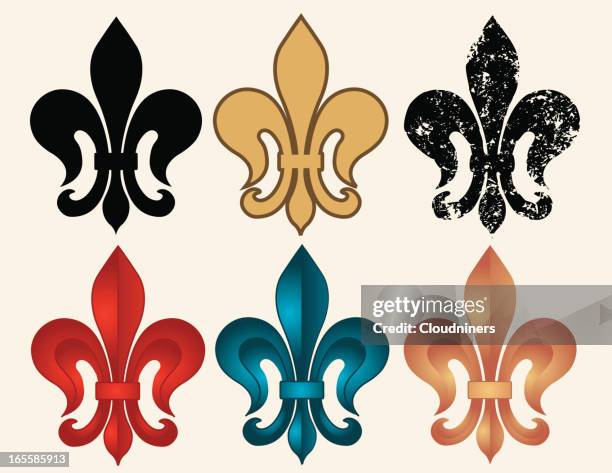 fleur de lys set - new orleans 幅插畫檔、美工圖案、卡通及圖標