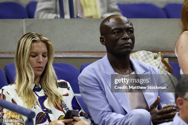 British singer, songwriter, and record producer, Seal attends the Women's Singles Third Round match between Ons Jabeur of Tunisia and Marie Bouzkova...