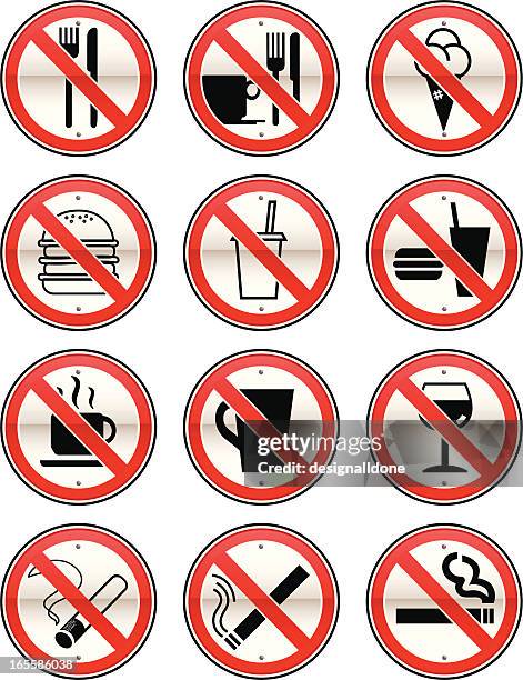 no eating, drinking & smoking signs - drinking milk stock illustrations
