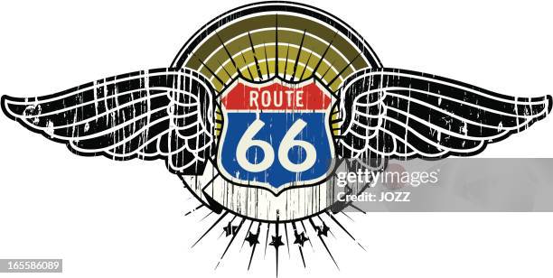 route 66 insignia - country road vector stock illustrations