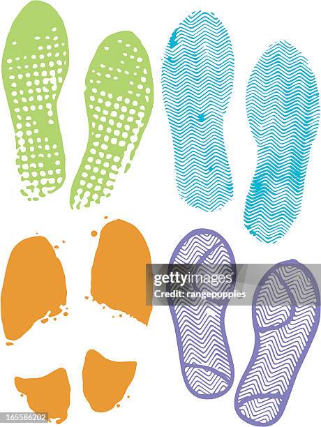 shoe prints - shoe print stock illustrations