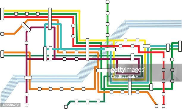transport map - paris metro stock illustrations