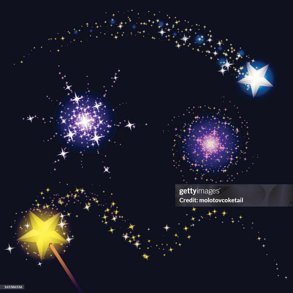 Star Magic Drawing Magic Of Stars High-Res Vector Graphic - Getty Images