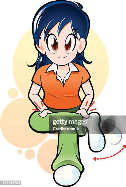 office exercise (girl) - home exercise stock illustrations