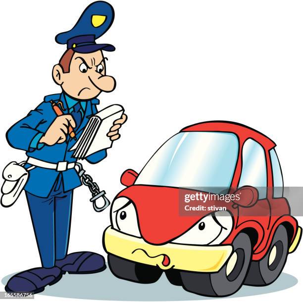 policeman - windscreen stock illustrations